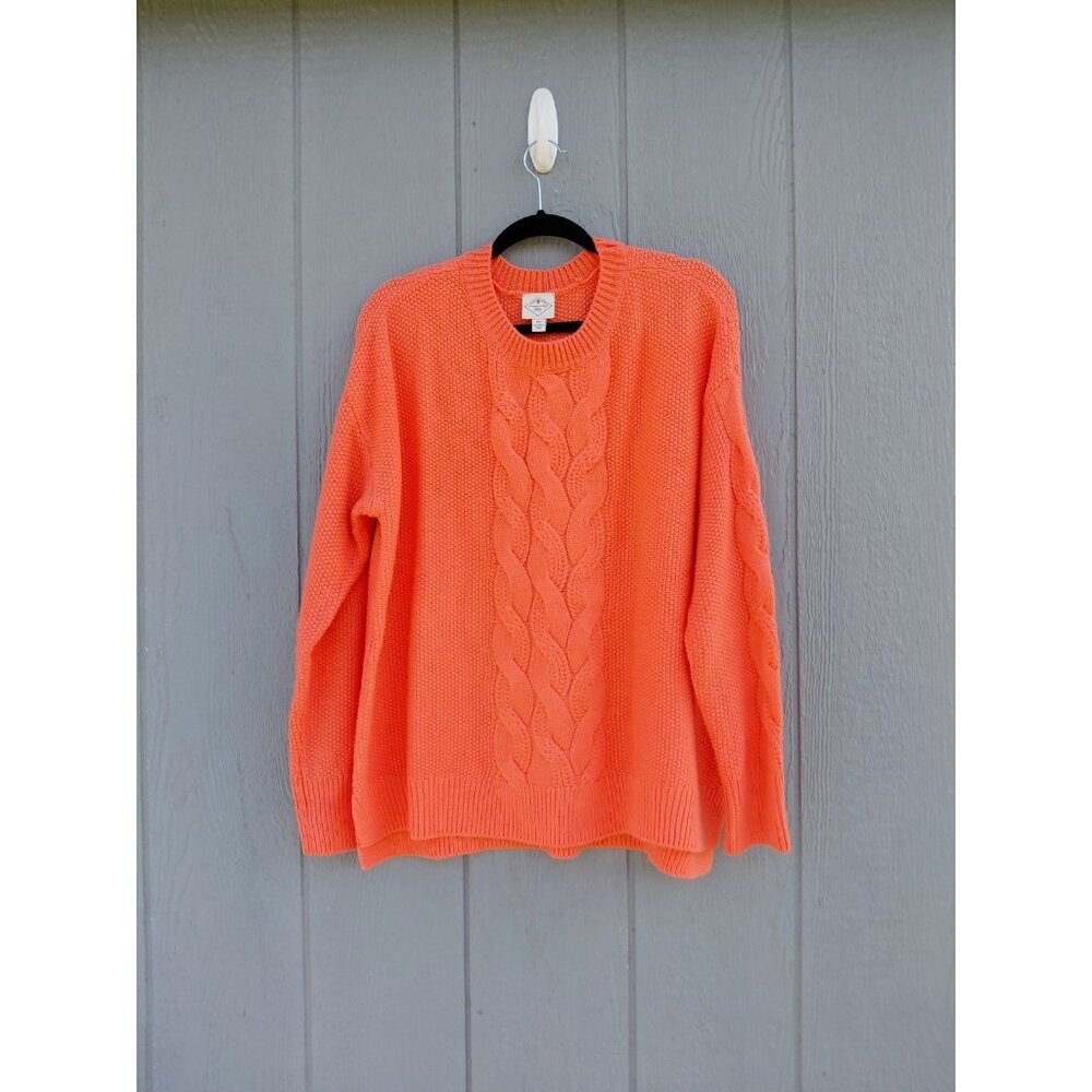 St. John's Bay Cable Knit Chunky Women's Pullover XXL Thick Knit Fall Fisherman‎